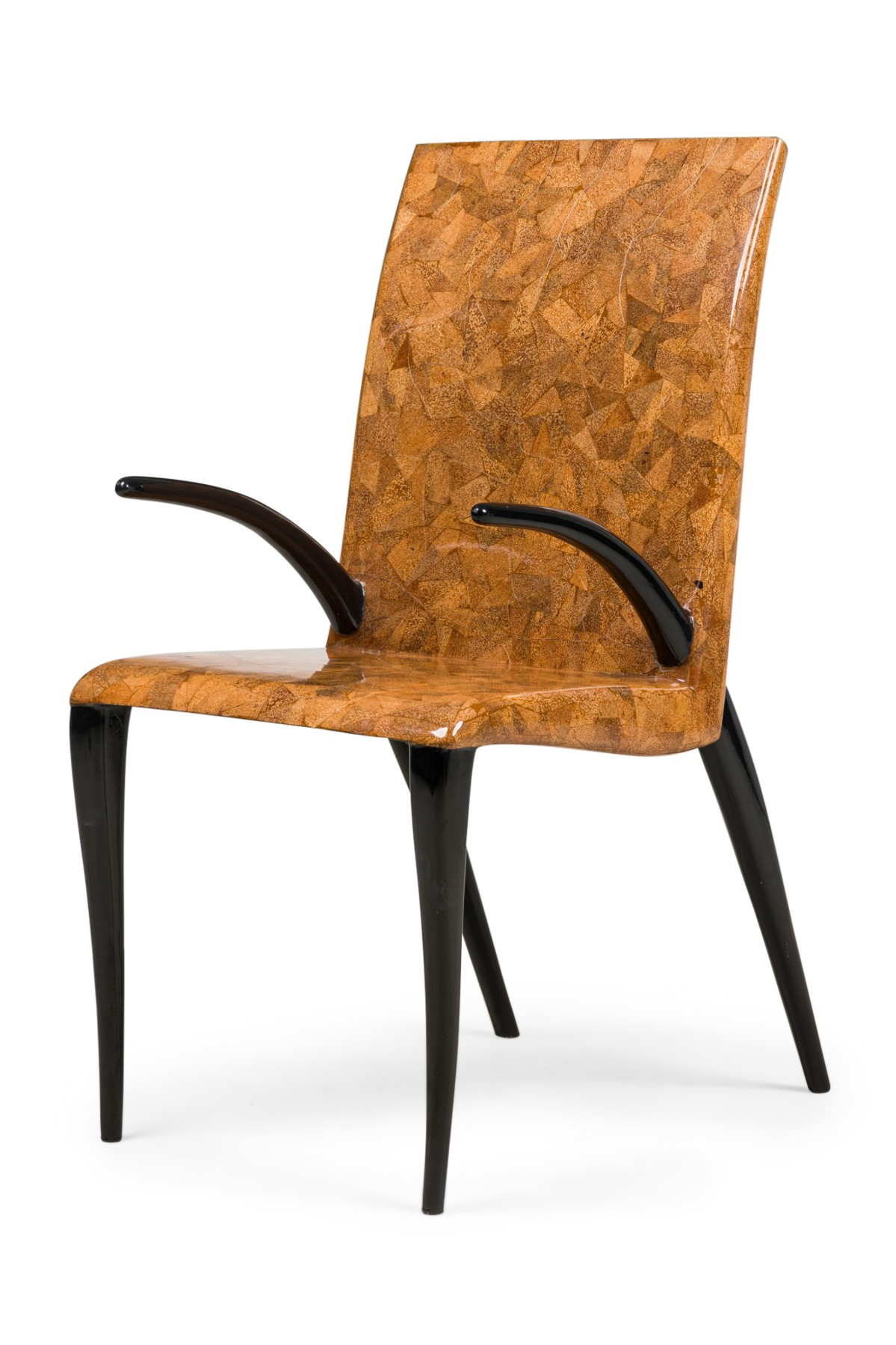 R and y  augousti contemporary french coconut tobacco and ebony armchair desk chair